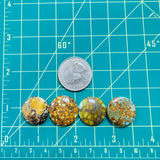 Medium Royal Orange Round Mixed Turquoise, Set of 4 Dimensions