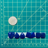 Small Deep Blue Mixed Lapis Lazuli, Set of 8 Dimensions