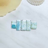 Medium Faint Blue Bar Sand Hill Turquoise, Set of 5 Background