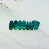 Large Deep Green Mixed Malachite Copper Mineral, Set of 8 Background