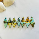 Medium Mixed Triangle Mixed Turquoise, Set of 14 Background