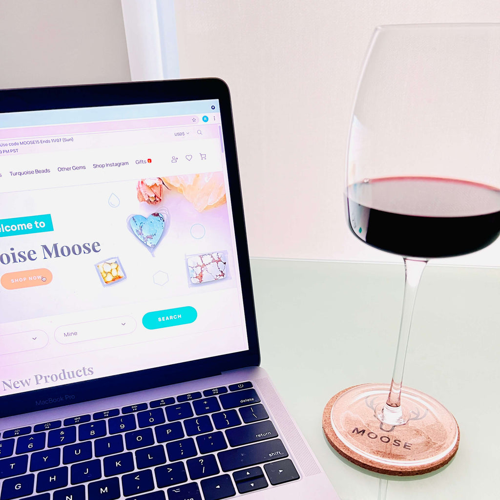 Moose Brand Eco Coasters Set of 2 Turquoise Moose