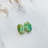 Medium Mint Green Oval Broken Arrow Variscite, Set of 2 Background