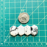Large White Hexagon White Buffalo Dolomite, Set of 4 Dimensions