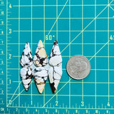 Large white Teardrop Purple Lavender Variscite, Set of 6 Dimensions
