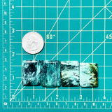 Large Deep Blue Bar Crescent Lake Variscite, Set of 4 Dimensions