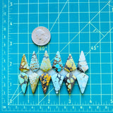 Large Mixed Shield Mixed Turquoise, Set of 12 Dimensions