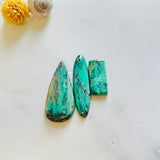 Large Mint Green Mixed Crescent Lake Variscite, Set of 3 Background