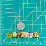 Medium Mixed Square Mixed Turquoise, Set of 6 Dimensions