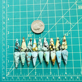 Medium Mixed Teardrop Mixed Turquoise, Set of 18 Dimensions