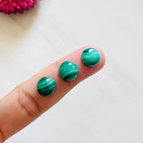 10x10mm Round Malachite, Set of 2