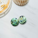 Medium Faint Green Round Wild Horse Turquoise, Set of 2 Background