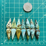 Large Mixed Teardrop Mixed Turquoise, Set of 14 Dimensions