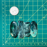 Large Deep Blue Mixed Crescent Lake Variscite, Set of 4 Dimensions