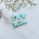 Medium Faint Blue Petal Sand Hill Turquoise, Set of 6 Background