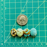 Small Mixed Oval Mixed Turquoise, Set of 4 Dimensions