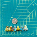 Medium Mixed Freeform Mixed Turquoise, Set of 6 Dimensions