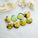 Medium Royal Orange Round Treasure Mountain Turquoise, Set of 8 Background