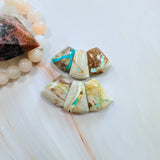 Medium Mixed Petal Royston Turquoise, Set of 6 Background