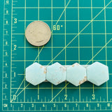Medium Sky Blue Hexagon Sand Hill Turquoise, Set of 4 Dimensions