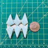 Large Sky Blue Shield Sand Hill Turquoise, Set of 6 Dimensions