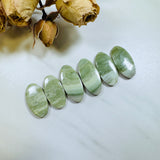 Medium Lime Green Oval Green Serpentine Serpentine, Set of 6 Background