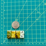 Medium Royal Orange Bar Mixed Turquoise, Set of 4 Dimensions