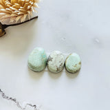 Small Mint Green Oval Crescent Lake Variscite, Set of 3 Background