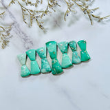 Small Lime Green Petal Broken Arrow Variscite, Set of 14 Background