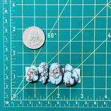 Medium Sky Blue Mixed Golden Hills Turquoise, Set of 4 Dimensions
