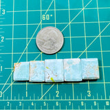 Medium Faint Blue Bar Sand Hill Turquoise, Set of 5 Dimensions