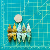 Large Mixed Teardrop Mixed Turquoise, Set of 10 Dimensions