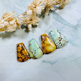 Large Mixed Petal Mixed Turquoise, Set of 4 Background