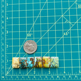 Medium Mixed Bar Mixed Turquoise, Set of 6 Dimensions