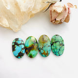 Medium Turquoise Oval Mixed Mixed, Set of 4 Background