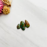 Medium Deep Green Mixed Carico Lake Turquoise, Set of 3 Background