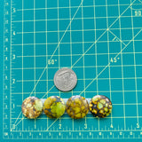 Large Sea Green Round Mixed Turquoise, Set of 4 Dimensions