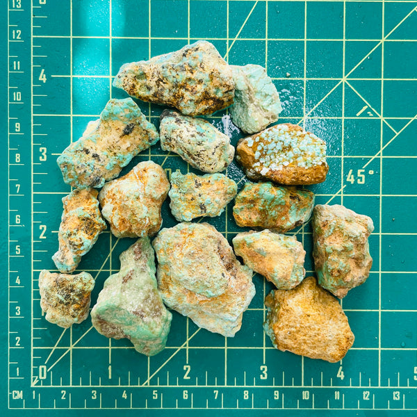 Sky Blue Rough Natural Number 8 Turquoise Chunks Dimensions