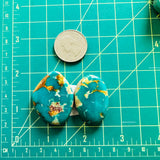 Large Ocean Blue Freeform Royston Turquoise, Set of 2 Dimensions