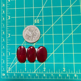 Medium Red Oval Rosarita, Set of 3 Dimensions