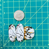 Large White Mixed Purple Lavender Variscite, Set of 3 Dimensions
