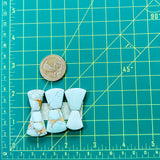 Medium Faint Blue Petal Sand Hill Turquoise, Set of 6 Dimensions