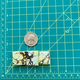 Large Royal Orange Square Wild Horse Turquoise, Set of 3 Dimensions