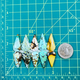 Large Mixed Teardrop Mixed Turquoise, Set of 10 Dimensions