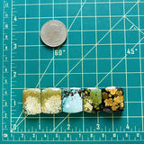Medium Mixed Barrel Mixed Turquoise, Set of 5 Dimensions