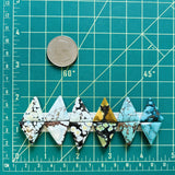 Medium Mixed Triangle Mixed Turquoise, Set of 12 Dimensions