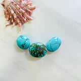Large Ocean Blue Oval Mixed Beads, Set of 3 Background