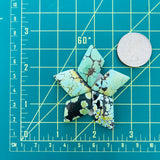 Medium Mixed Freeform Mixed Turquoise, Set of 5 Dimensions