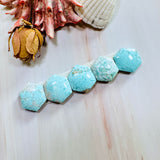 Medium Faint Blue Hexagon Sand Hill Turquoise, Set of 5 Background