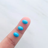 5x7mm Oval Sleeping Beauty Turquoise Cabochons, Set of 4